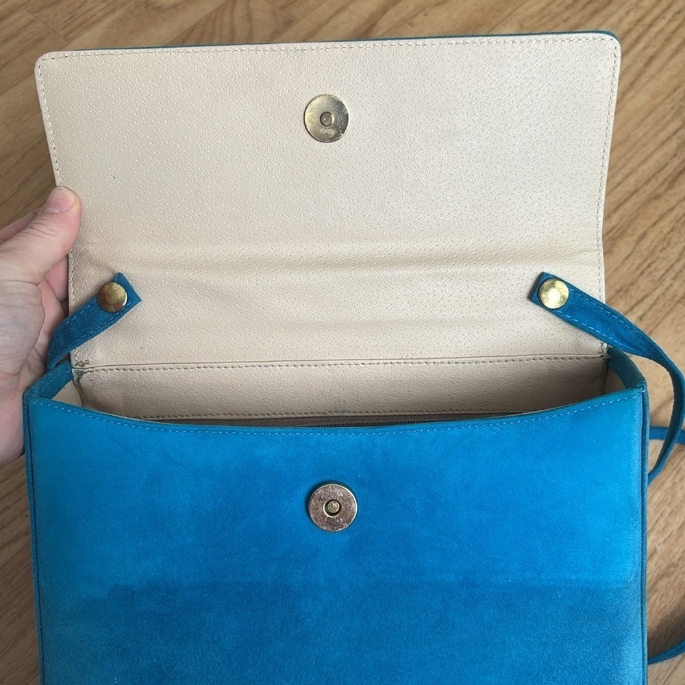 PEGABO Classic blue vintage suede square purse - Picture 7 of 9